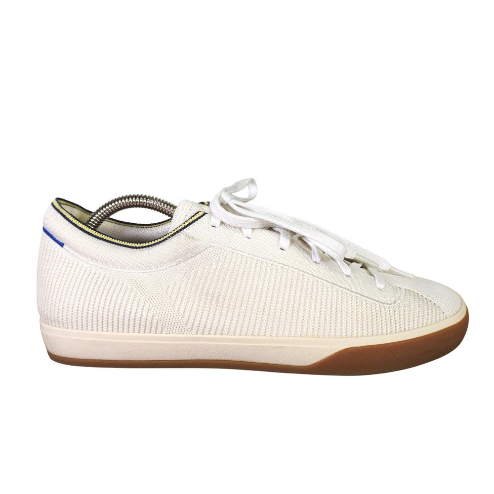 Rothy's The Lace Up Sneaker Men 12 Bone White Sustainable Knit Low Top Gum Sole